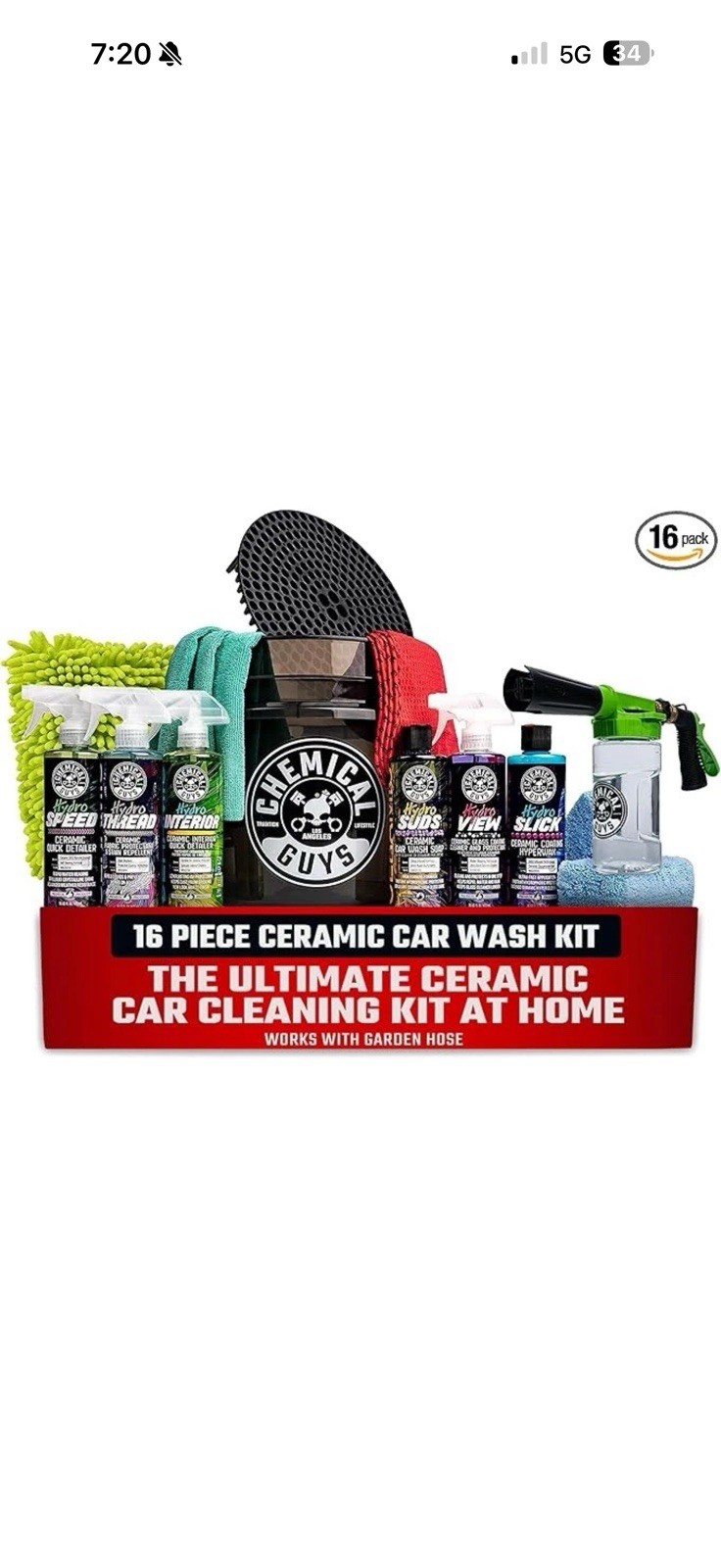 Chemical Guys HOL362 – 16 PIECE CAR WASH CERMAIC DETAILING KIT