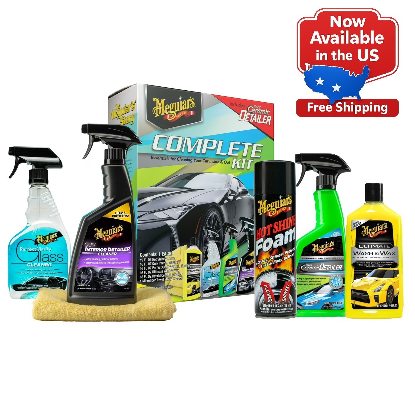 (2 pack)Meguiar’s Complete Car Care Kit, Car Detailing Gift Set for Car Lovers