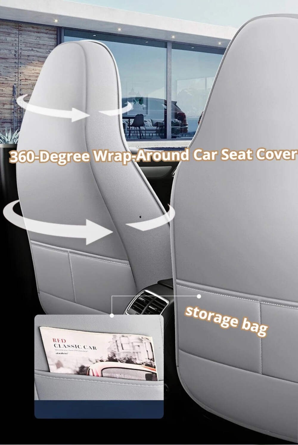 2pc Car Seat Covers for Integrated Headrests Effective Protection Comfortable