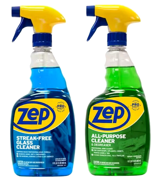 ZEP All Purpose Cleaner & Degreaser and Glass Cleaner Kit – 32 oz. Each