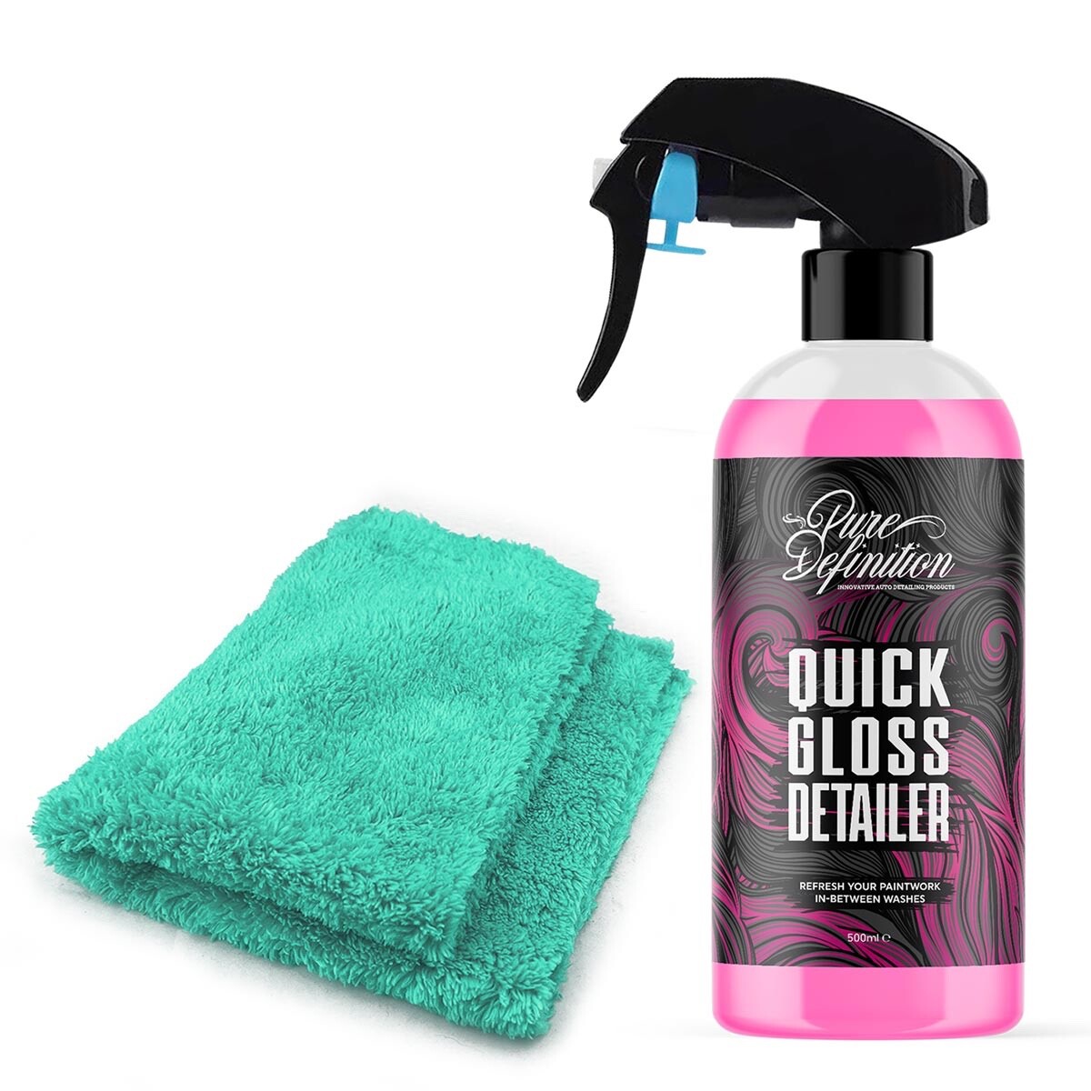 Quick Detailer Car Spray Wax Kit Microfibre Cloth Detailing Clay Lube Lubricant