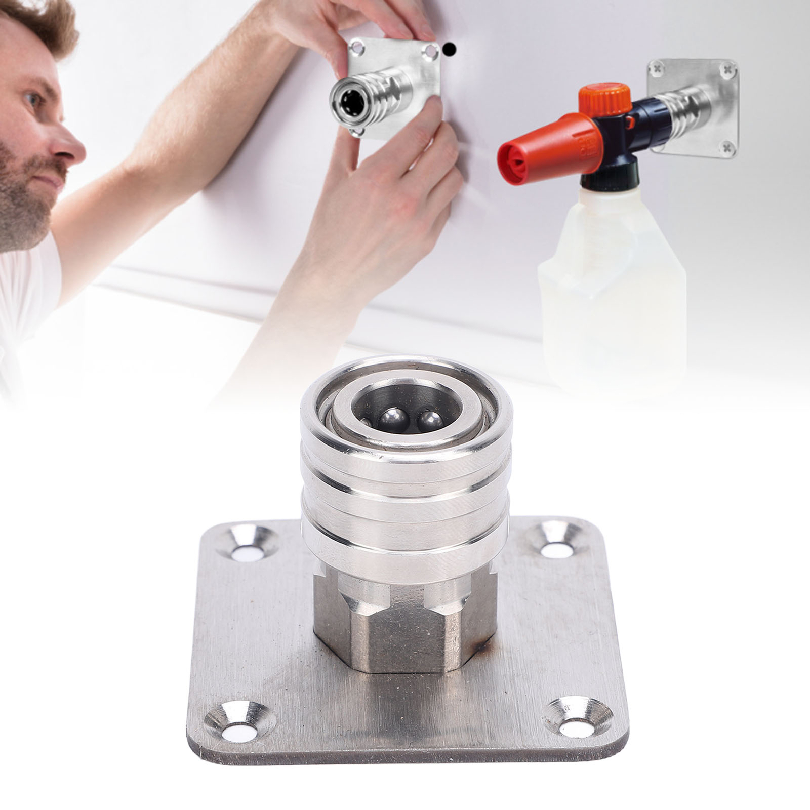New Pair Of Pressure Washer Foam Cannon Holder 1/4in Quick Connect Wall Mount