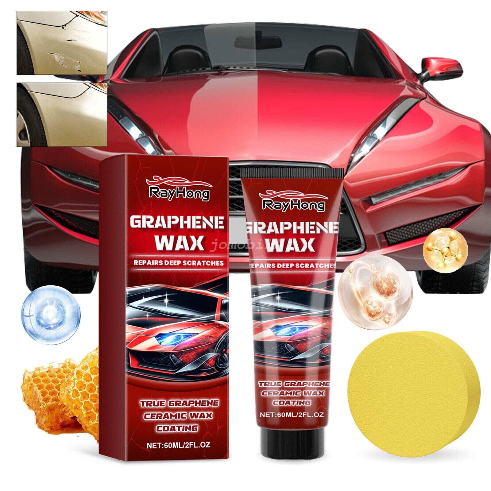 Car Scratch Repair Wax Polishing Coating Scratch Removal Paint Care Wax 60ml