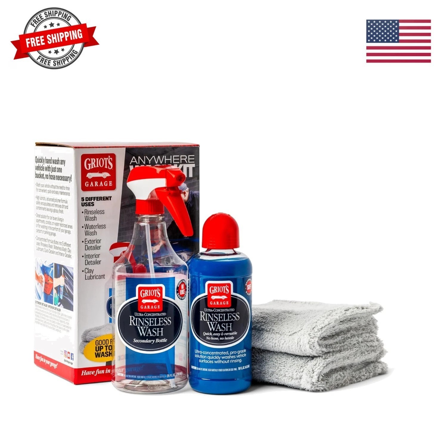 Anywhere Wash Kit, Vehicle Cleaning Supplies, Includes Rinseless Wash, 16 Oz,…