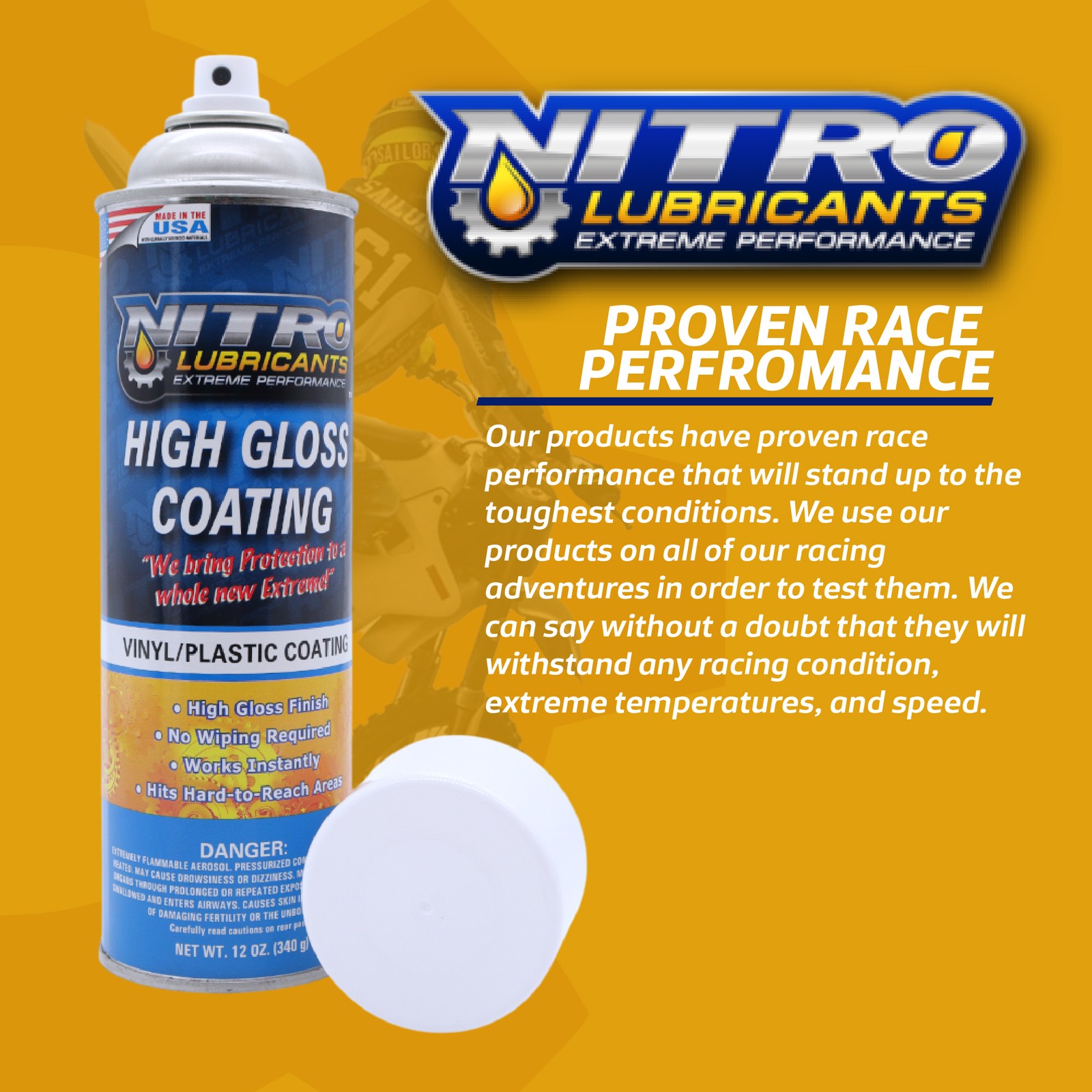 Nitro Lubricants High Gloss Coating – Vinyl & Plastic Shine, 12 oz (10-Pack)