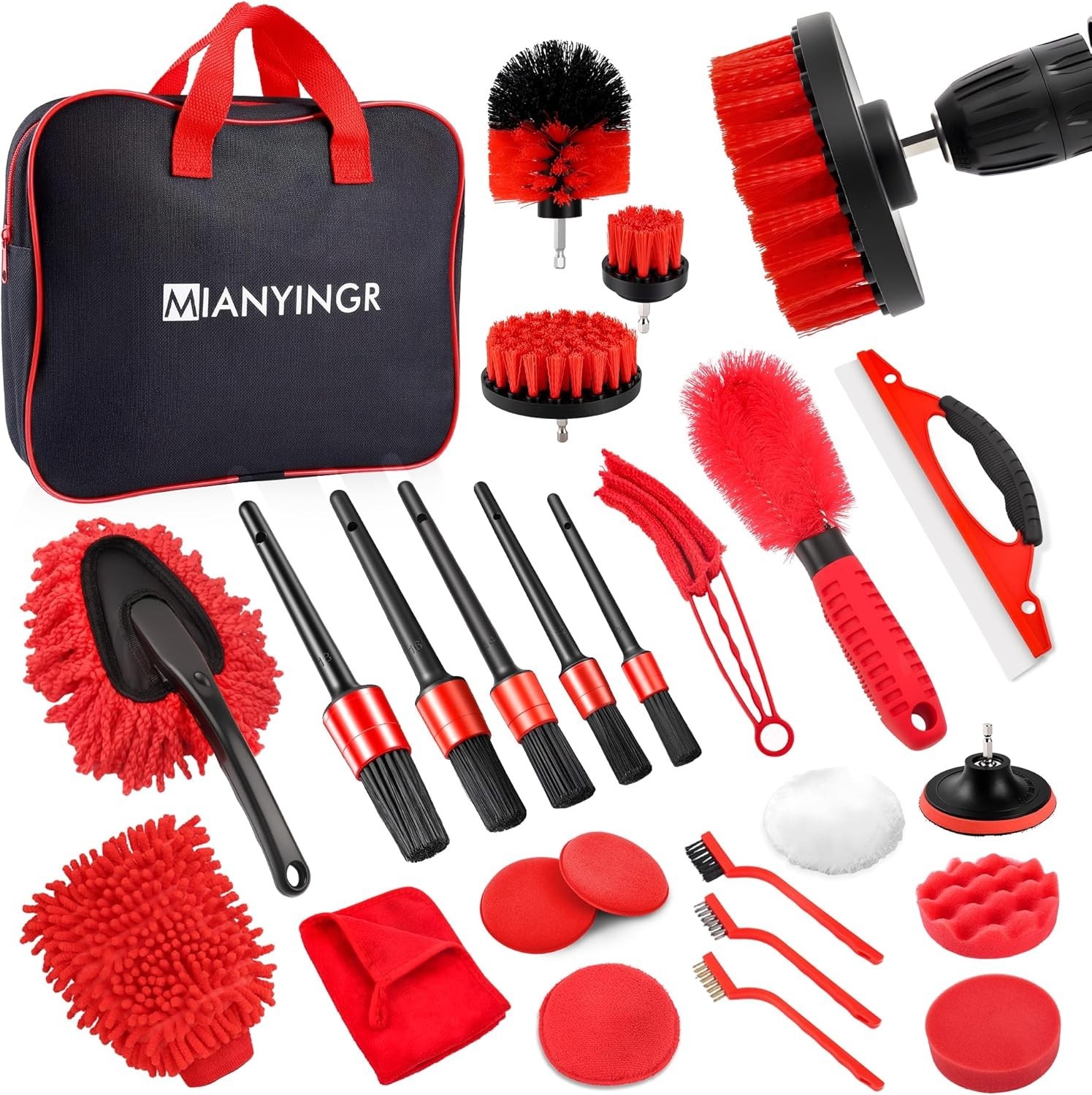 25Pcs Car Detailing Kit with Drill Brushes, Car Cleaning Kit for Interior Ext…