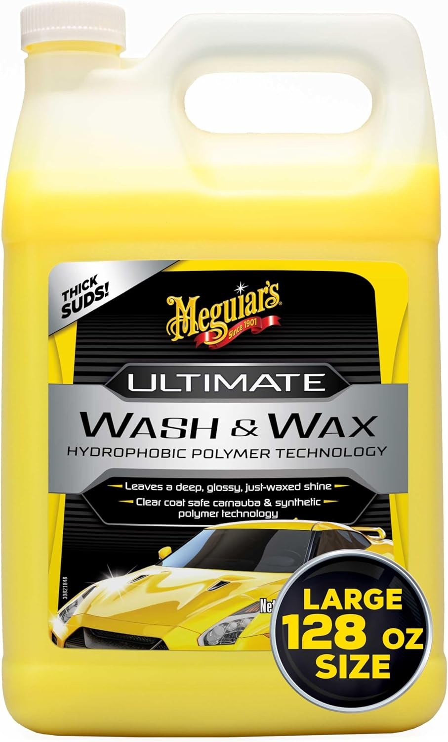 Meguiar’s Ultimate Car Wash and Wax, 1 Gallon Wash Soap, Liquid, Cleans & Shines