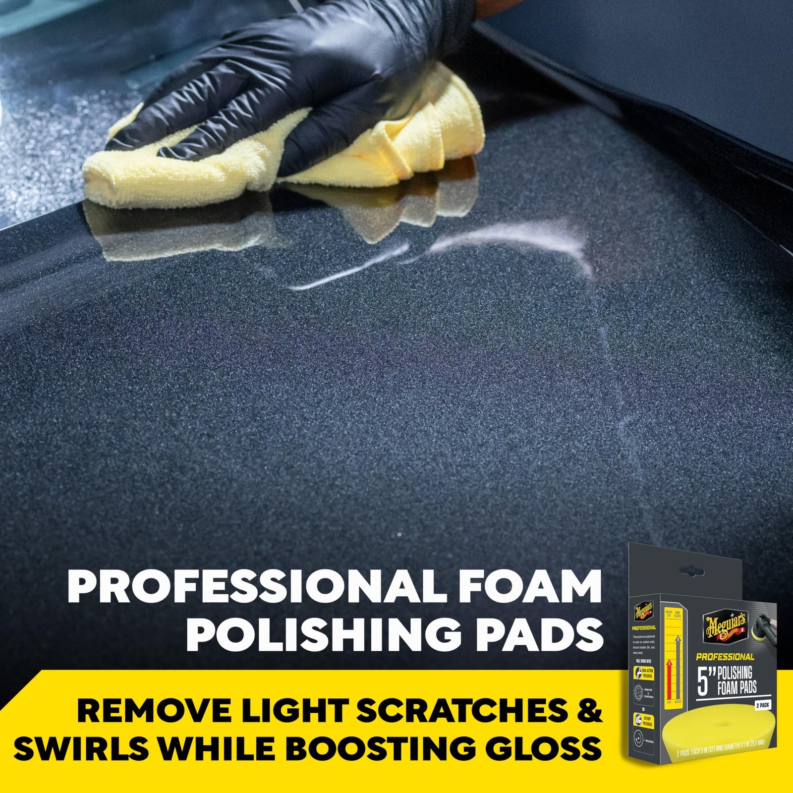 Meguiar’s 5″ Polishing Foam Pads for Removing Light Defects Scratches 2Pc M5PFP2