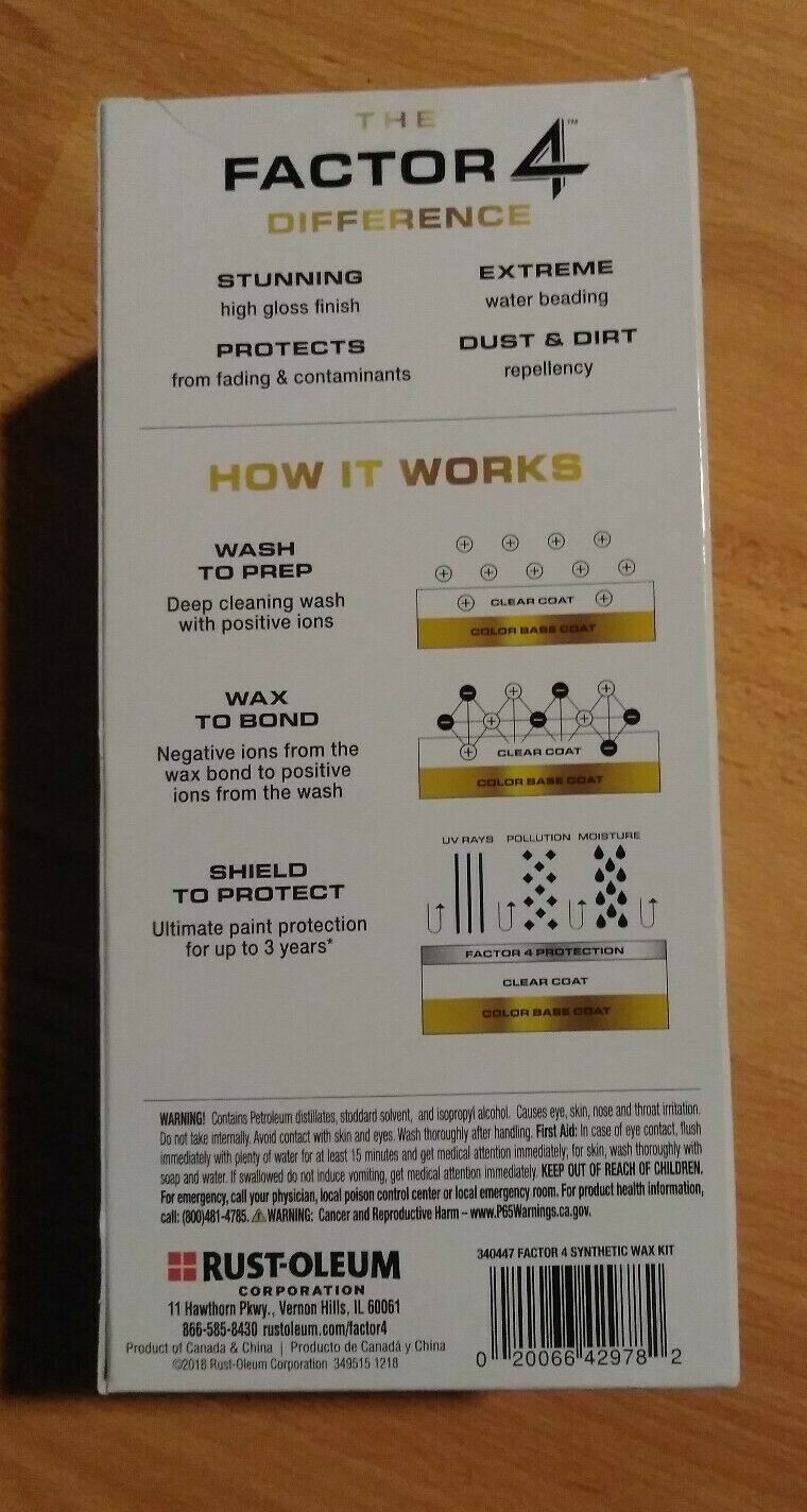 Factor 4 Synthetic Wax System with Electrofusion Protection by Rust-Oleum – NIB