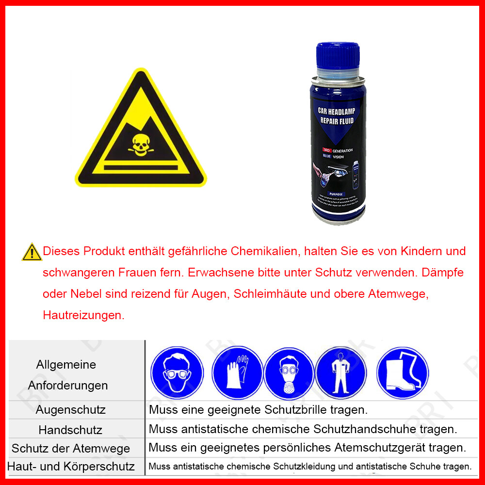 Car Headlight Restore Kit 200ml Repair Liquid Set +Lens Atomizing Cup Polish