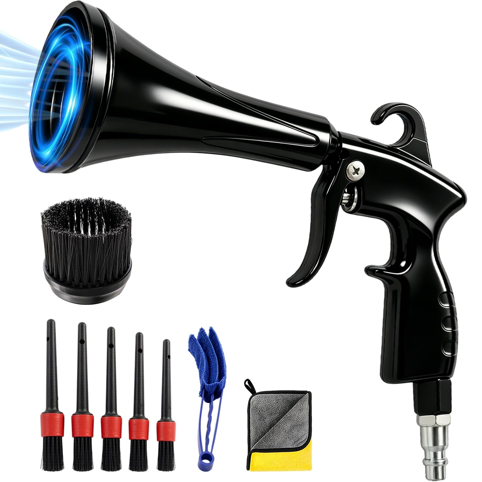 HAONINYUE Tornado Air Blow Gun Kit, High Pressure Pneumatic Duster Black