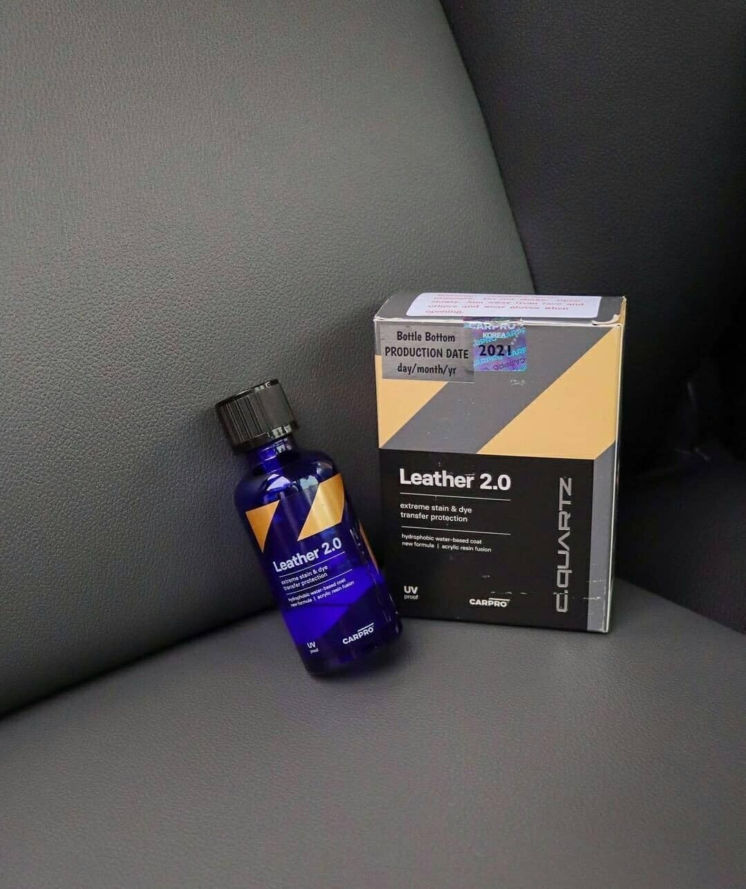CARPRO CQUARTZ Leather 2.0 – 30mL Kit – Hydrophobic Water-Based Coat, UV Proof