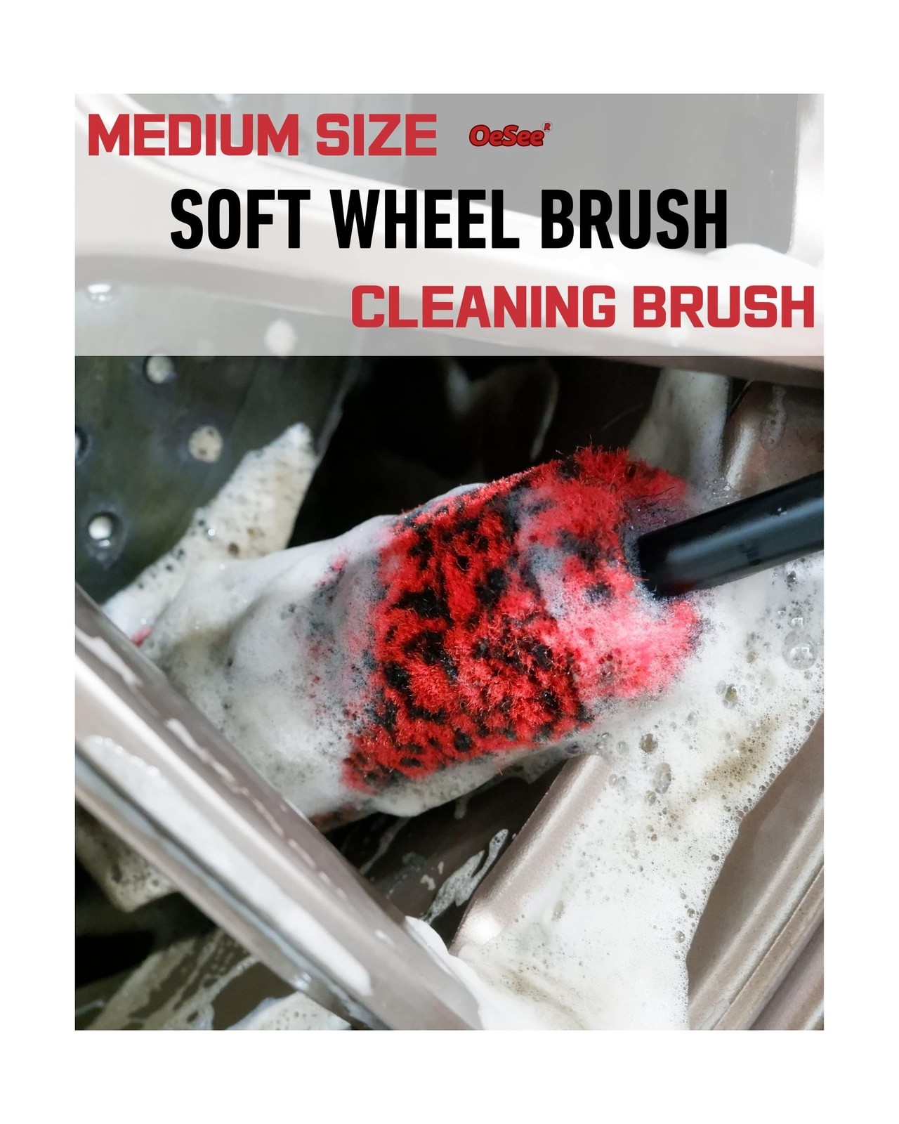 oesee Professional 4 Pack Long Handle Wheel Brush Kit for Cleaning Wheel and …