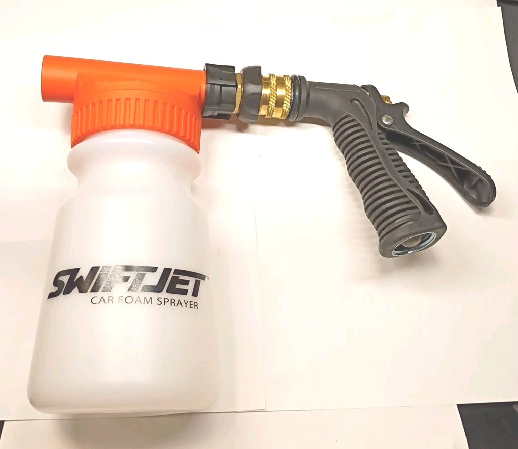 SwiftJet Car Wash Foam Gun & Microfiber Mitt – Foam Cannon, Snow Foam