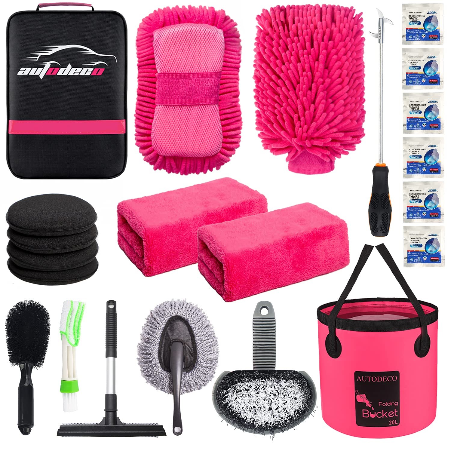 22Pcs Car Wash Kit | Detailing Set with Bucket, Mitt, Towels, and Brushes