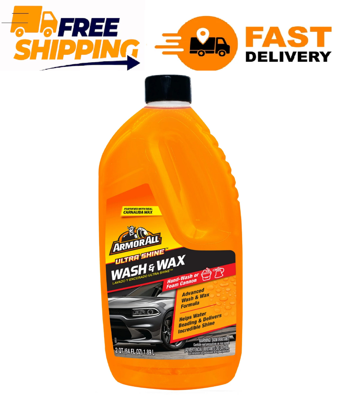 Armor All Ultra Shine Car Wash and Car Wax for Car Detailing, 64 fl oz Bottle​
