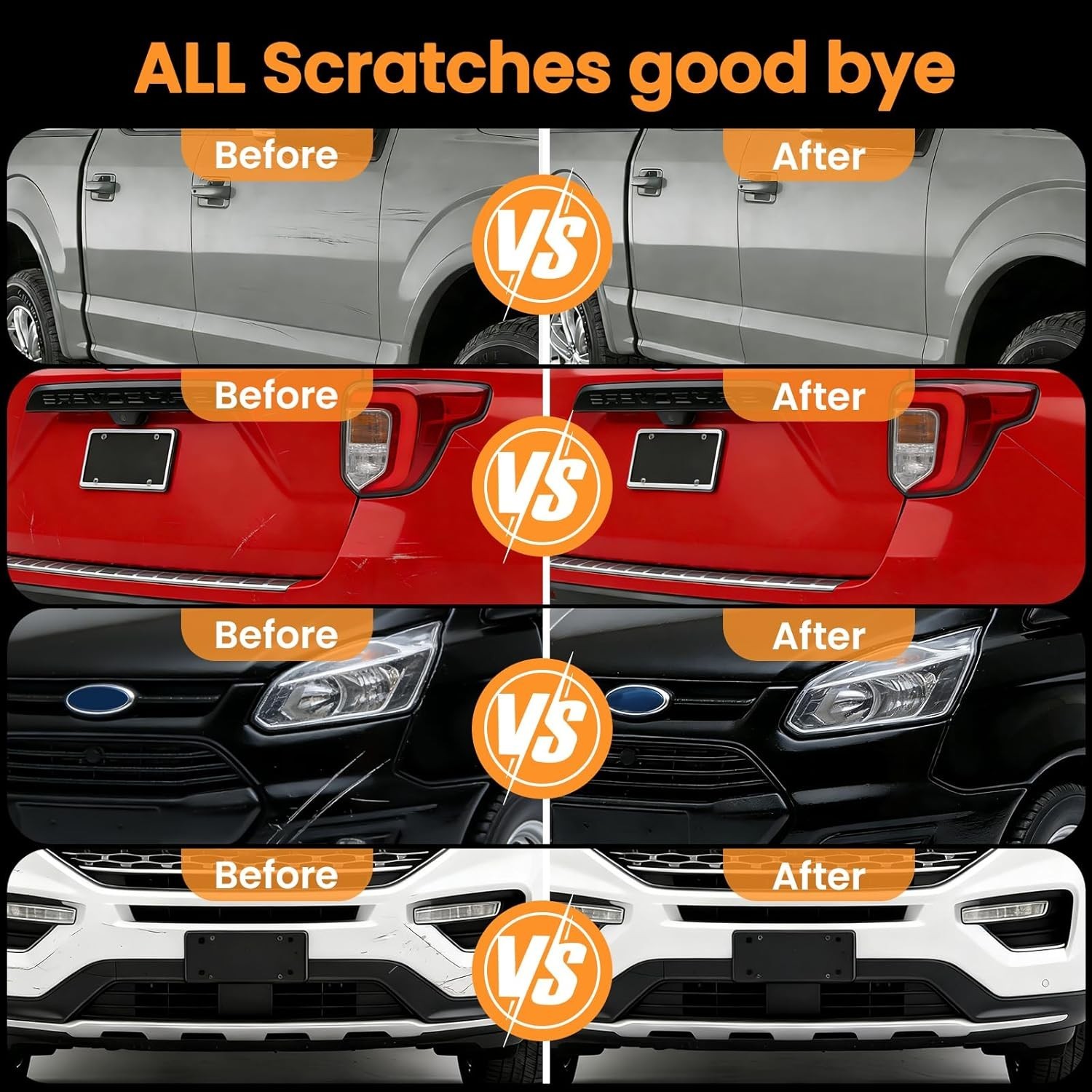 Car Scratch Repair Kit Compatible with Mazda Jet Black Mica 41W 0.4 Fl Oz 2-Pcs