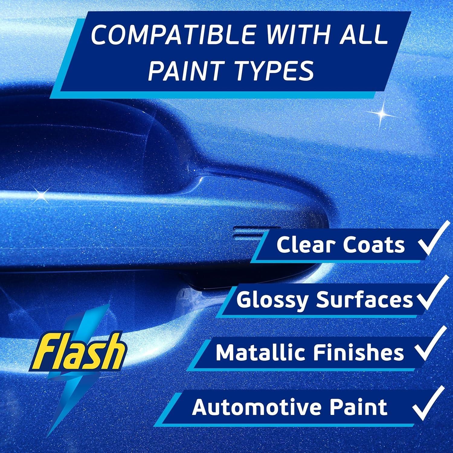 FLASH Car Polish High Gloss Instant Shine Paint Protection & Detailing 2x500ml