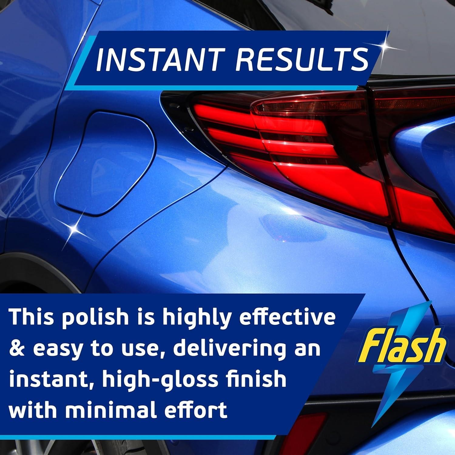 FLASH Car Polish High Gloss Instant Shine Paint Protection & Detailing 2x500ml