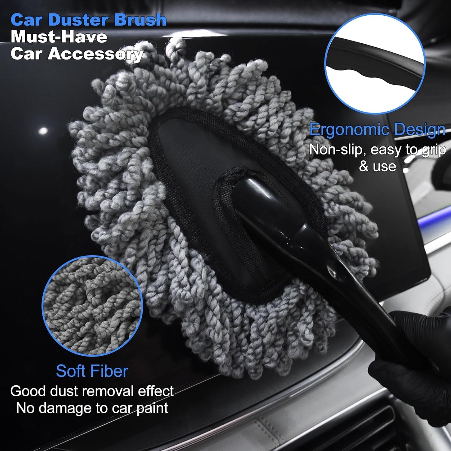 Ultimate 10PCS Car Cleaning Kit: Brushes, Duster, Gel & Microfiber Towels