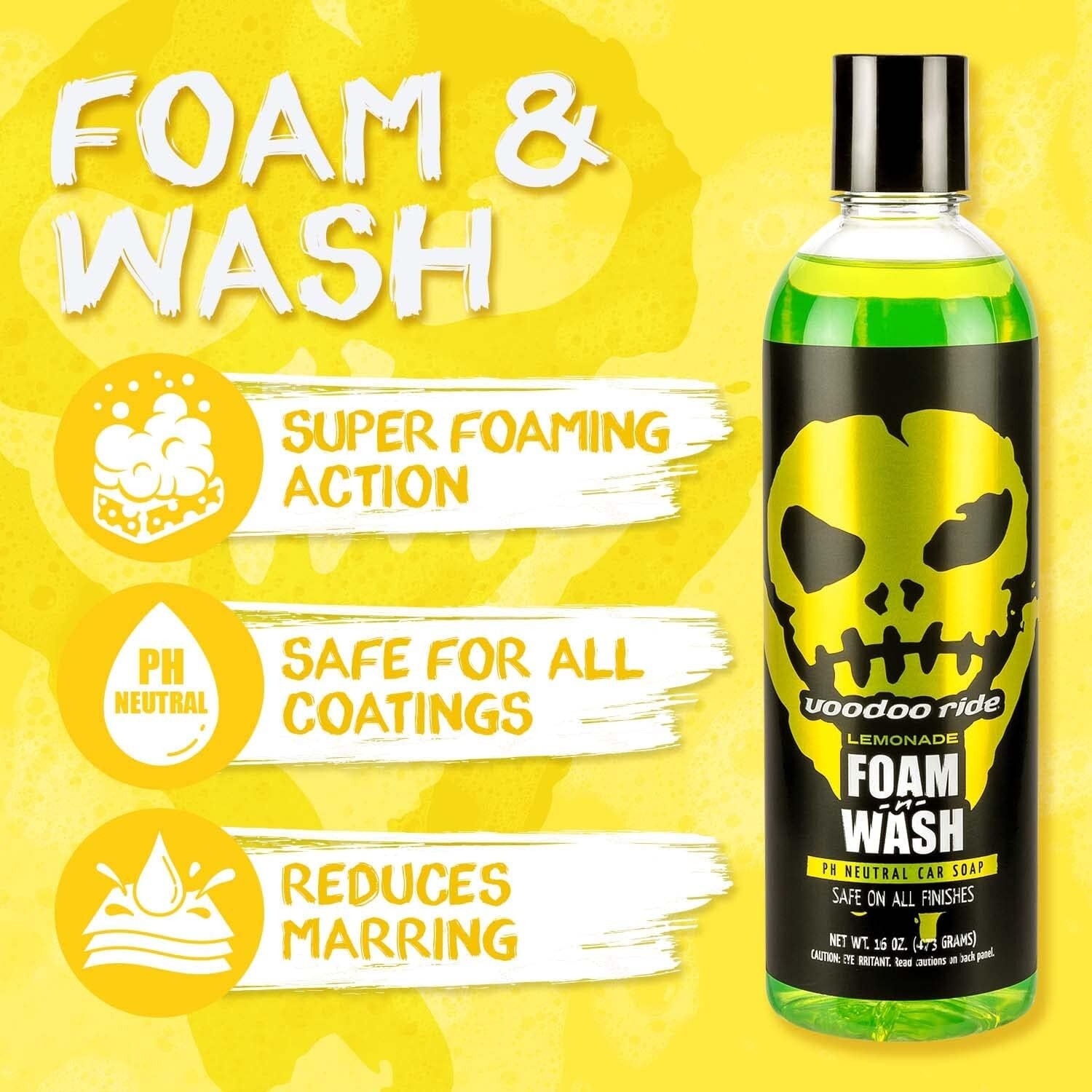 Voodoo Ride ® VR-1001 Lemonade Foam-N-Wash Yellow-Green Citrus Scented Car Wash
