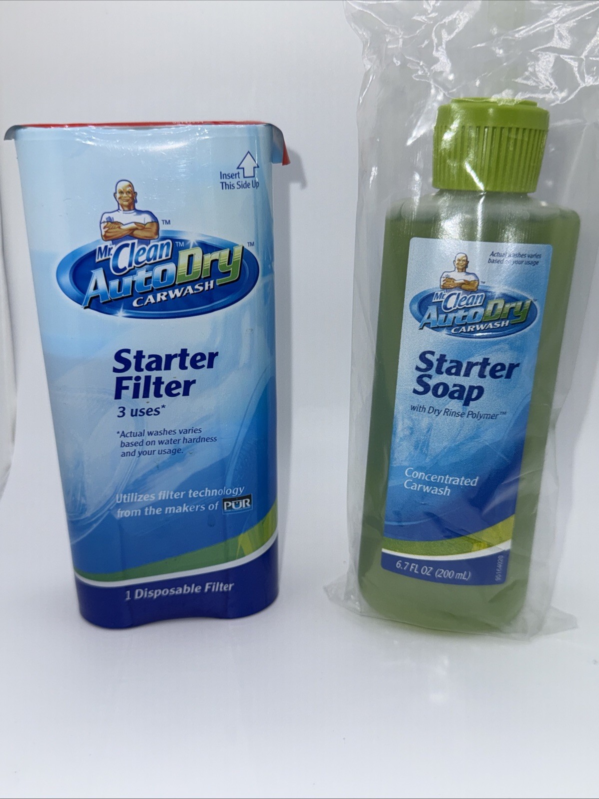 Mr. Clean Auto Dry Car Wash Starter Soap 6.7oz and Starter Filter New Sealed Set