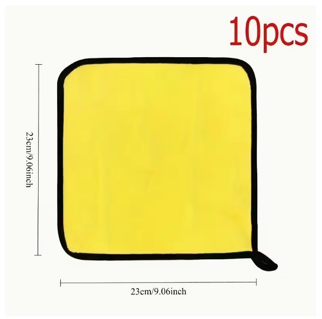10‑Pack Microfiber Car Wash Towels 9x9in – Soft Cleaning & Polishing Cloths
