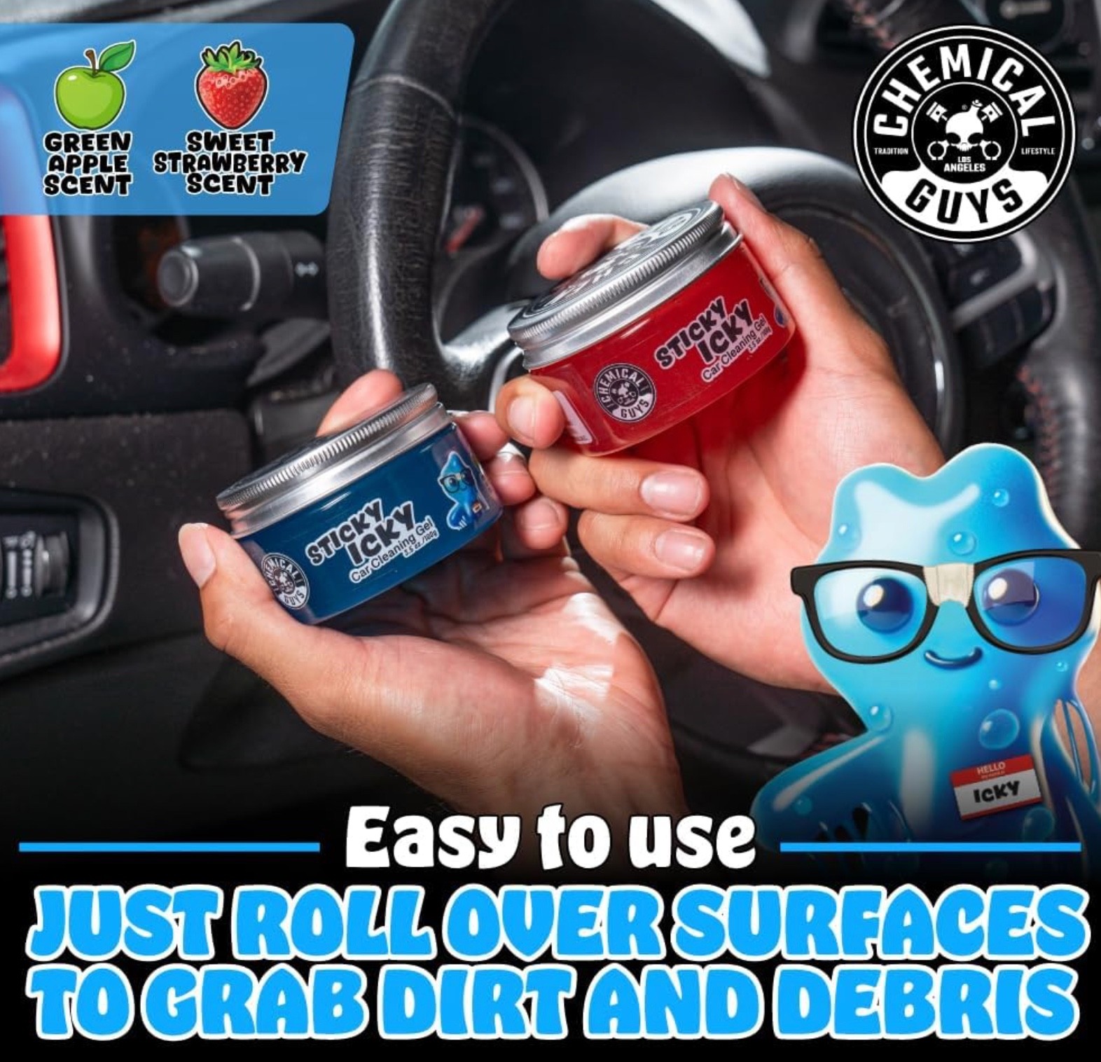 Sticky Icky Car Cleaning Gel, Detailing Kit, Car Dust Crevice Cleaner