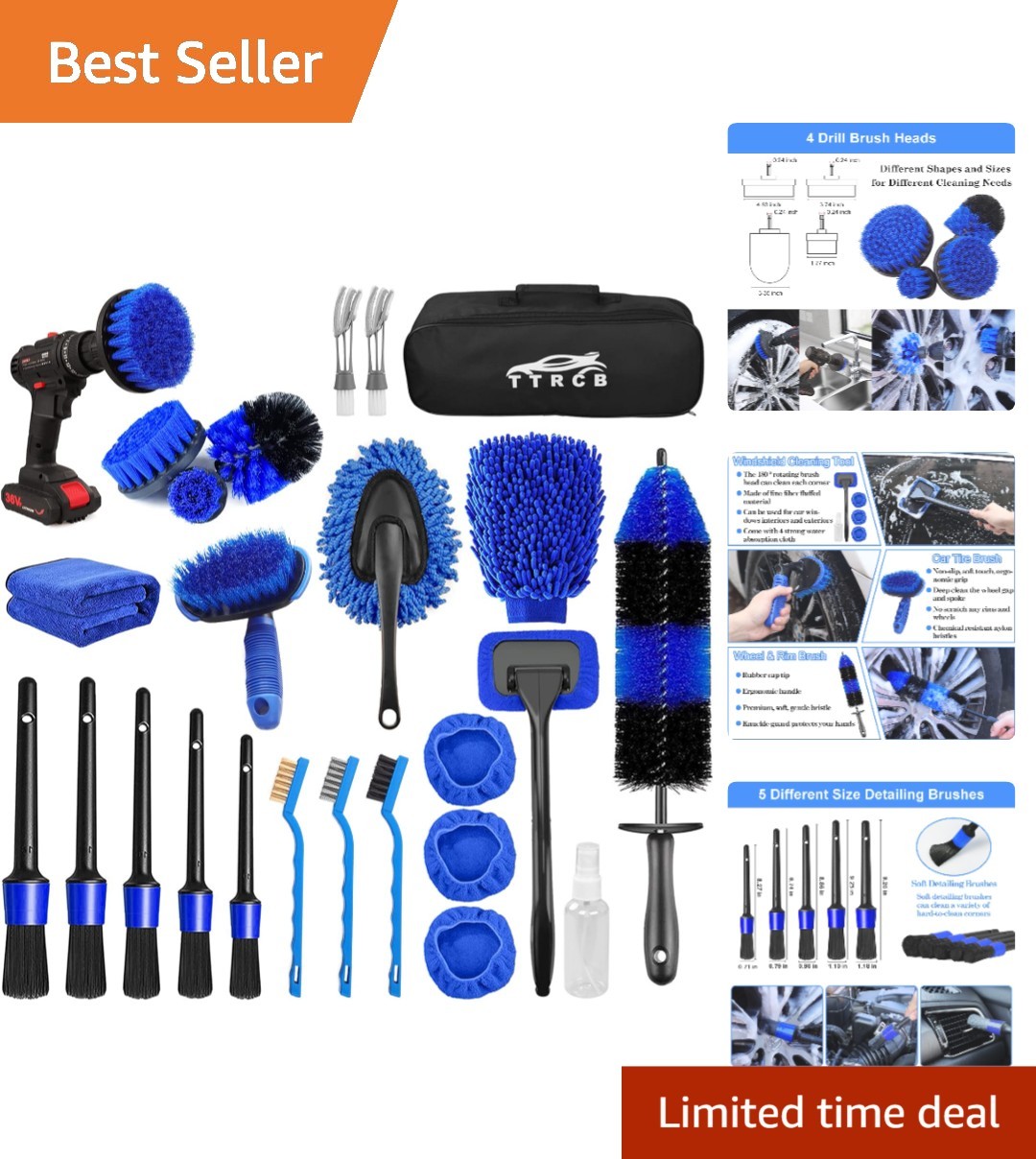 Deluxe 26-Piece Car Care Kit – Includes Brushes and Accessories for Total Clean