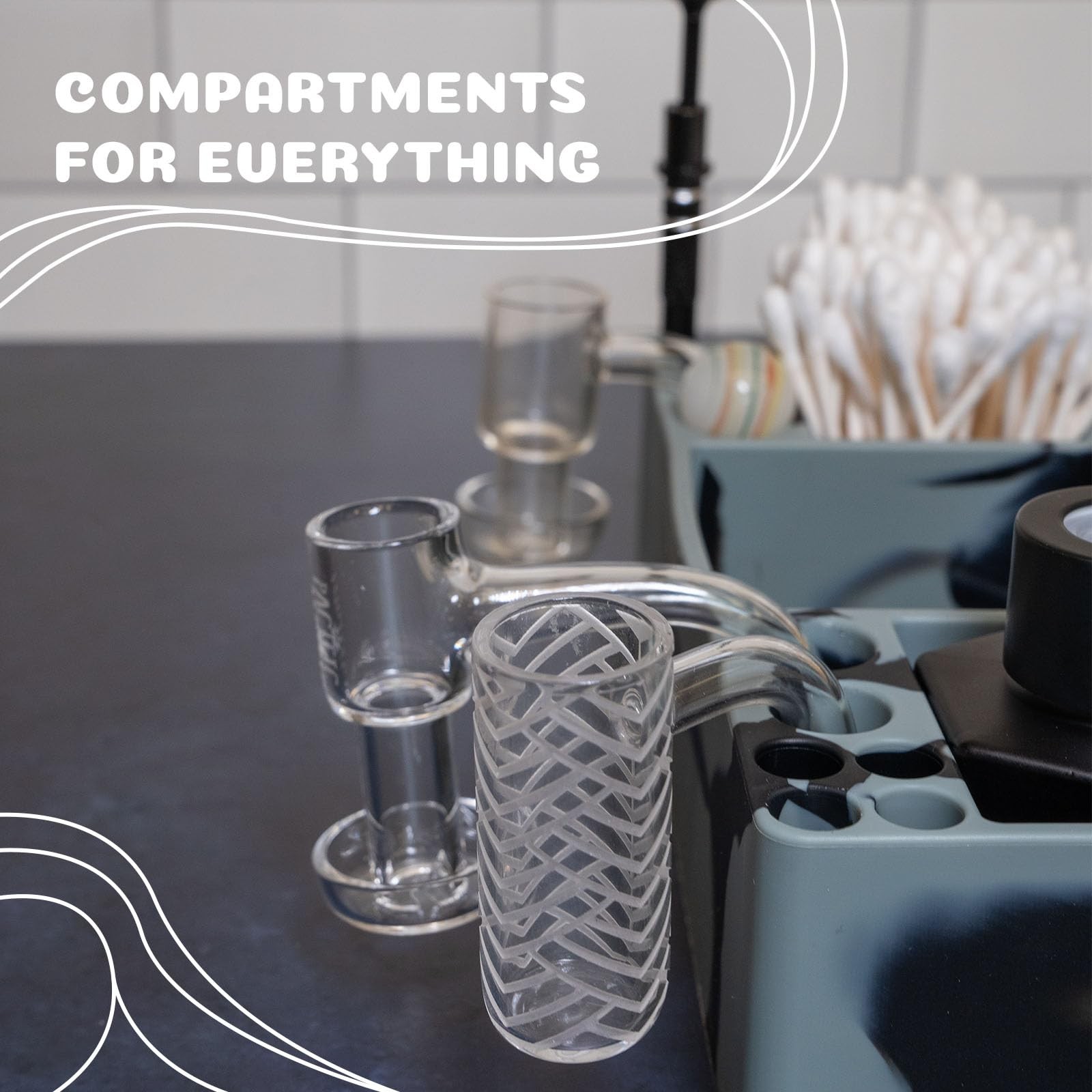 nugbuddy Wax Tool Station – Mat & Accessory Organizer – Heat Resistant Smoke