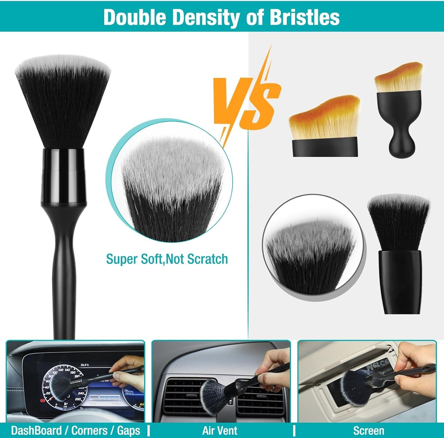 Car Interior Dust Detailing Cleaning Gel and Brush Kit – Reusable & Effective