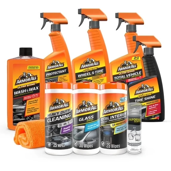 Armor All Car Care Cleaning and Automotive Car Wash Kit – 10 Piece Set Car Detai