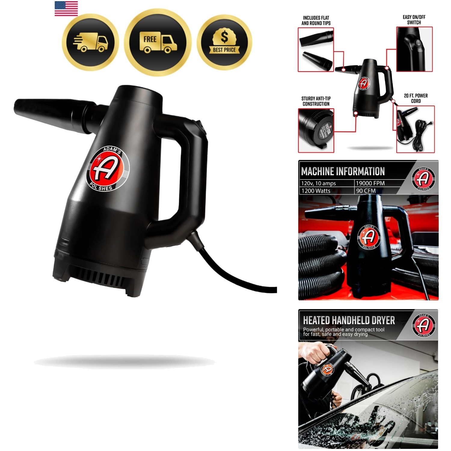 Mini – Handheld High Powered Filtered Car Wash Dryer Blower| Dry Before Car C…