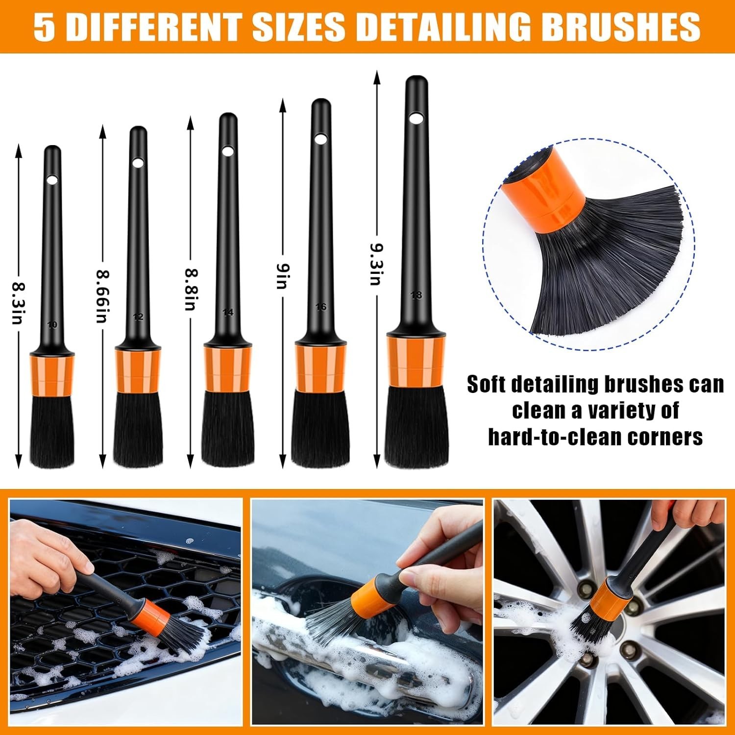 Car Wash Detailing Kit Cleaning Kits with Foam Gun Sprayer, Car Wash Brush an…