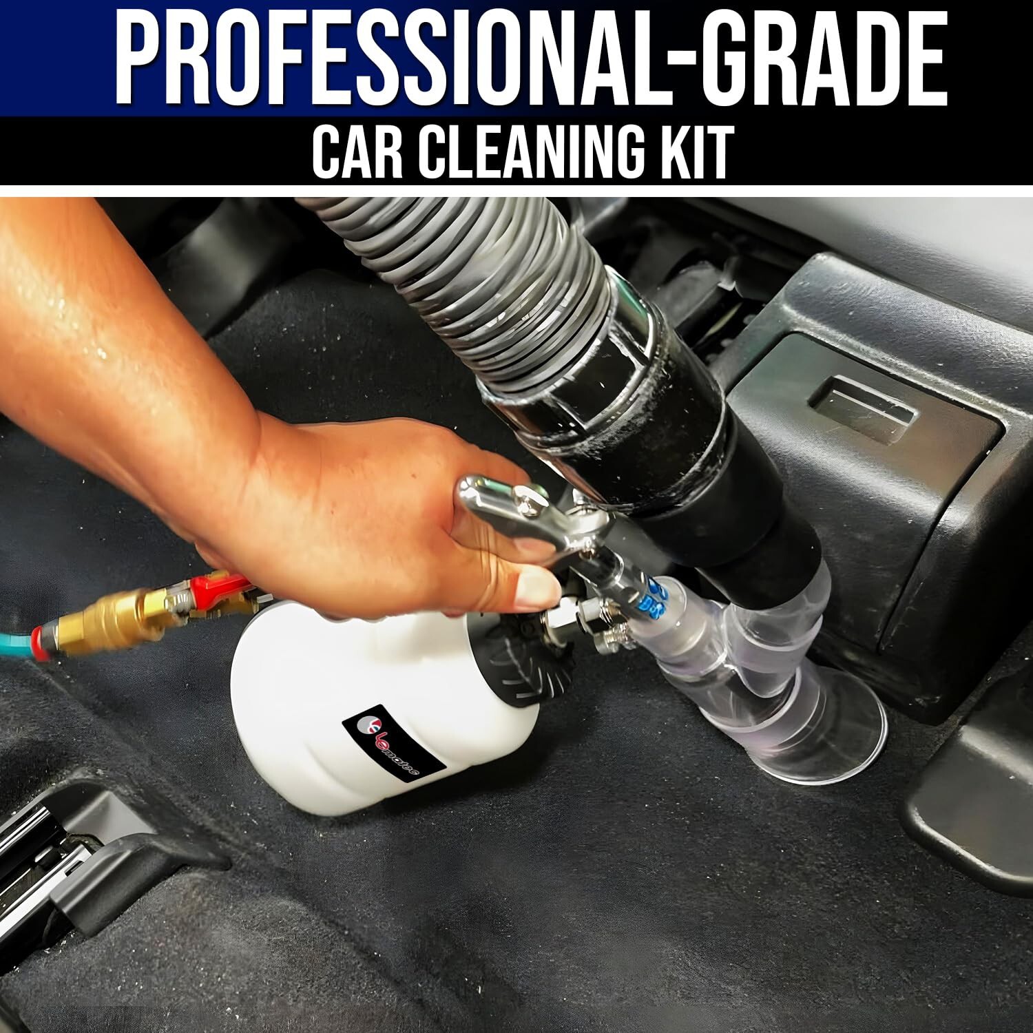 LE LEMATEC High Pressure Car Cleaning Gun & Kit – Extractor Vacuum Set, with …
