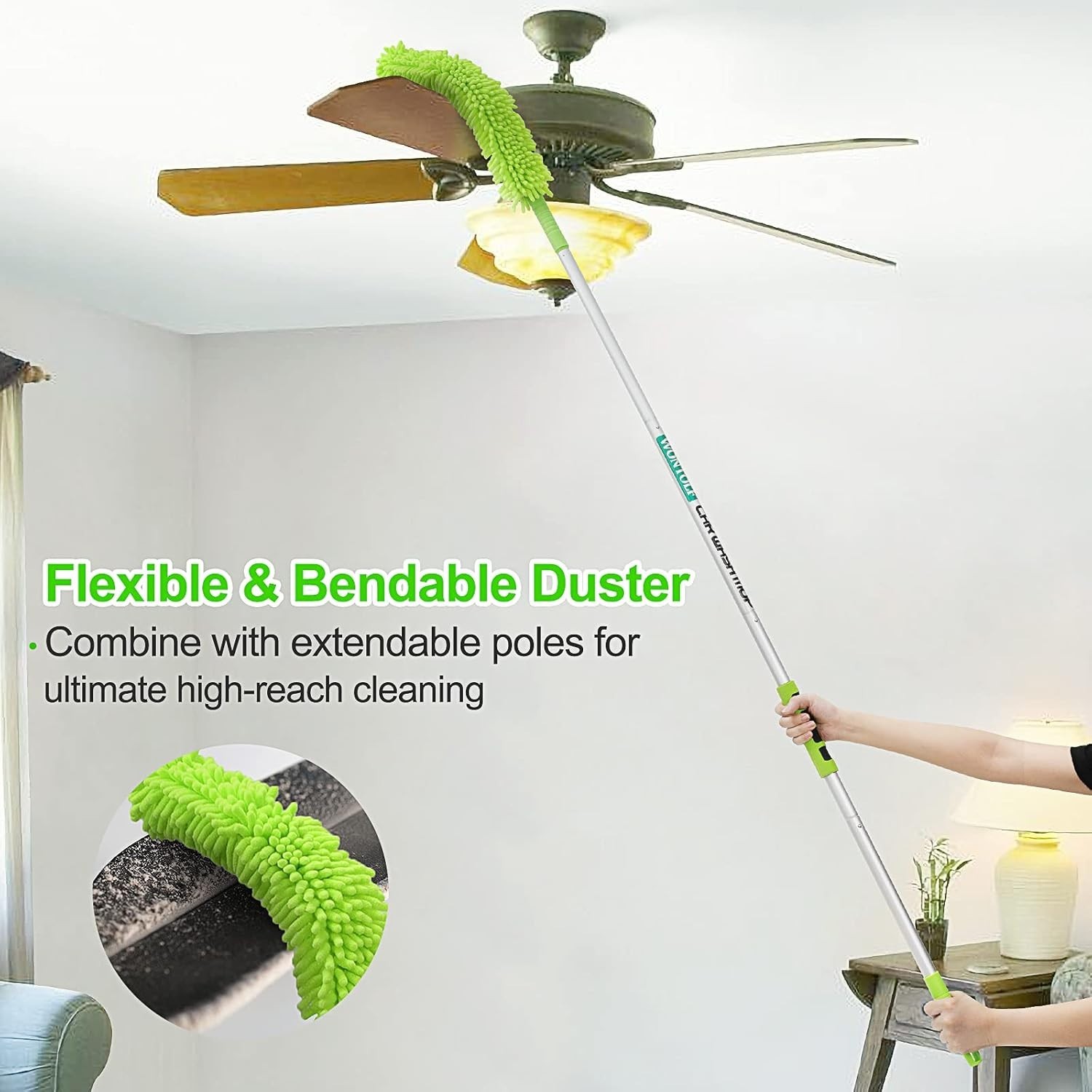 Complete Car Cleaning Kit: 62” Long Handle Brush, Squeegee & Microfiber Towels