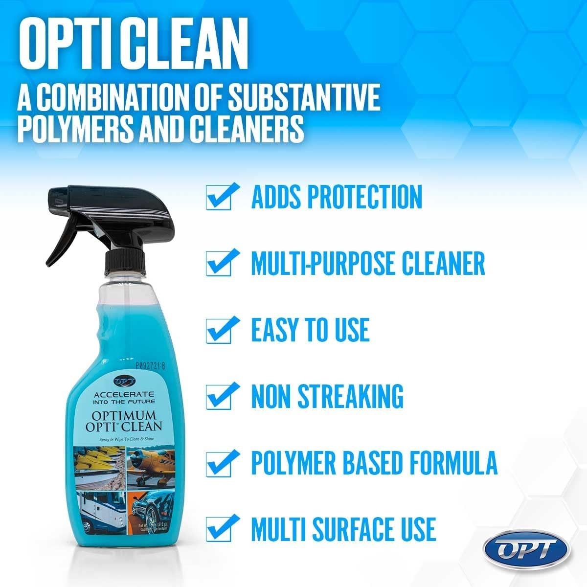 Optimum Opti-Clean 32oz Waterless Detailing Spray – Fresh Scent Polymer Guard