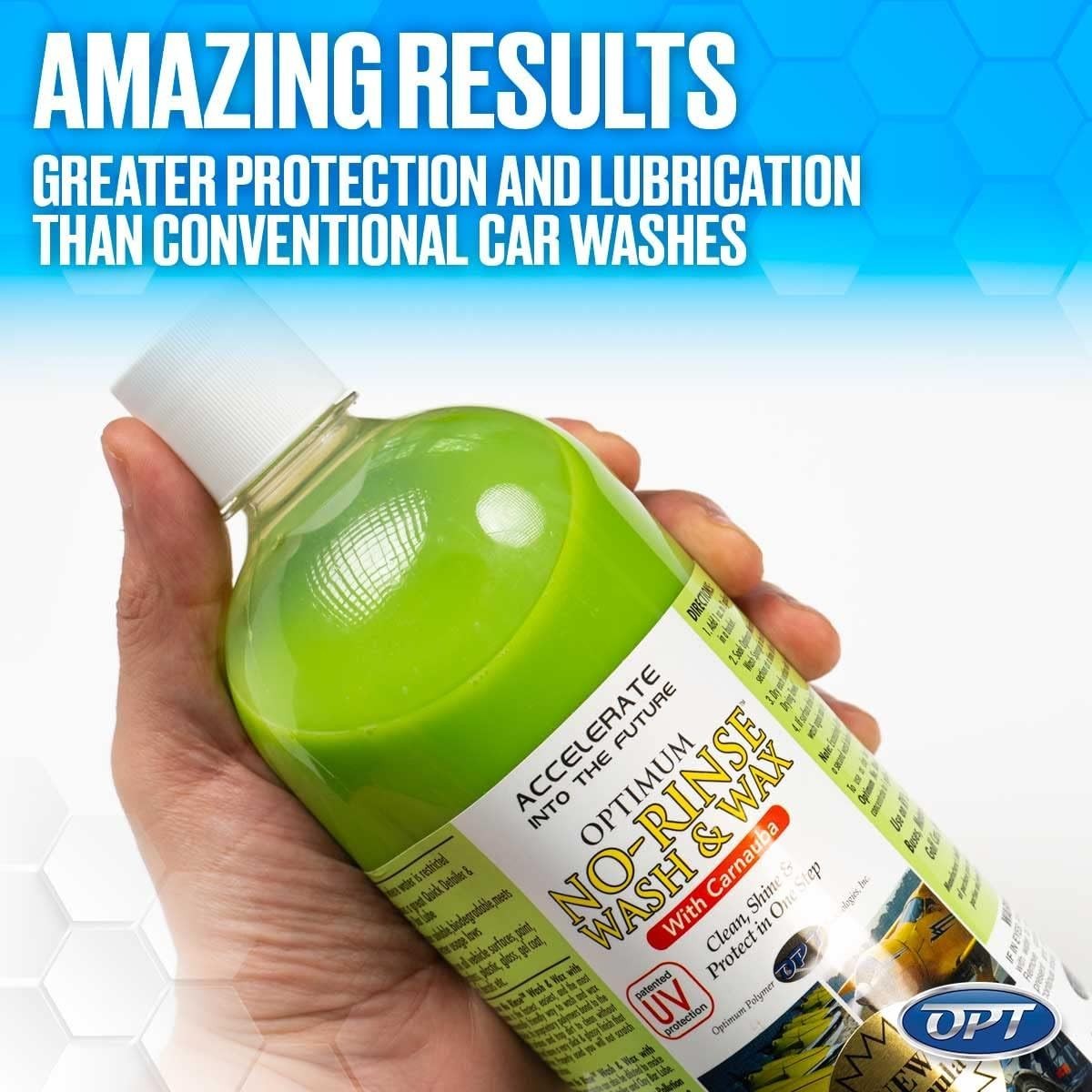 Optimum No Rinse Wash & Wax – 8oz for Cars, RVs, and Motorcycles with UV Shield