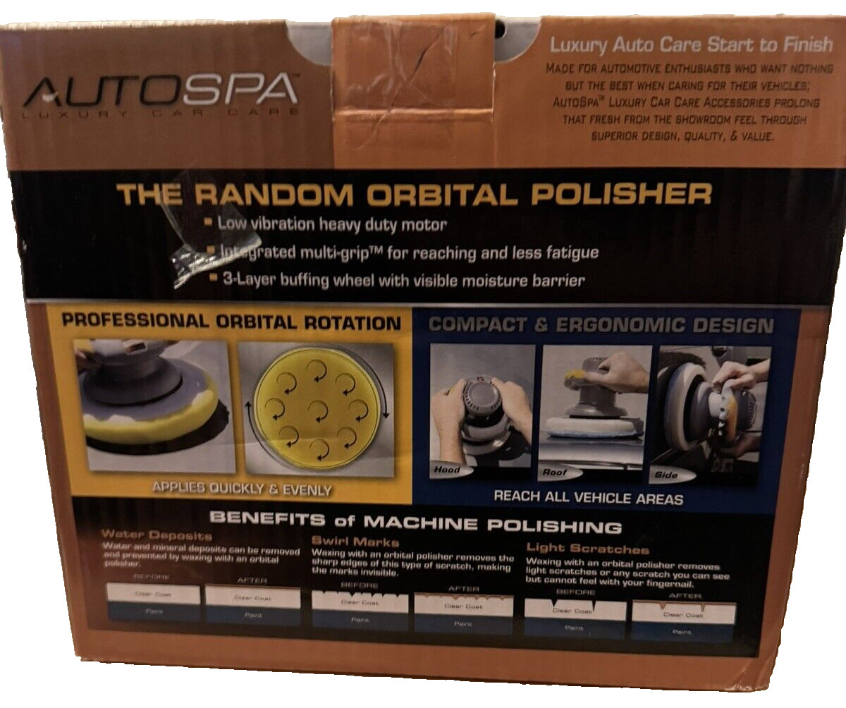 Autospa Luxury Car Care 9-10″ Polisher 120v Random Orbital Buffer Buffing