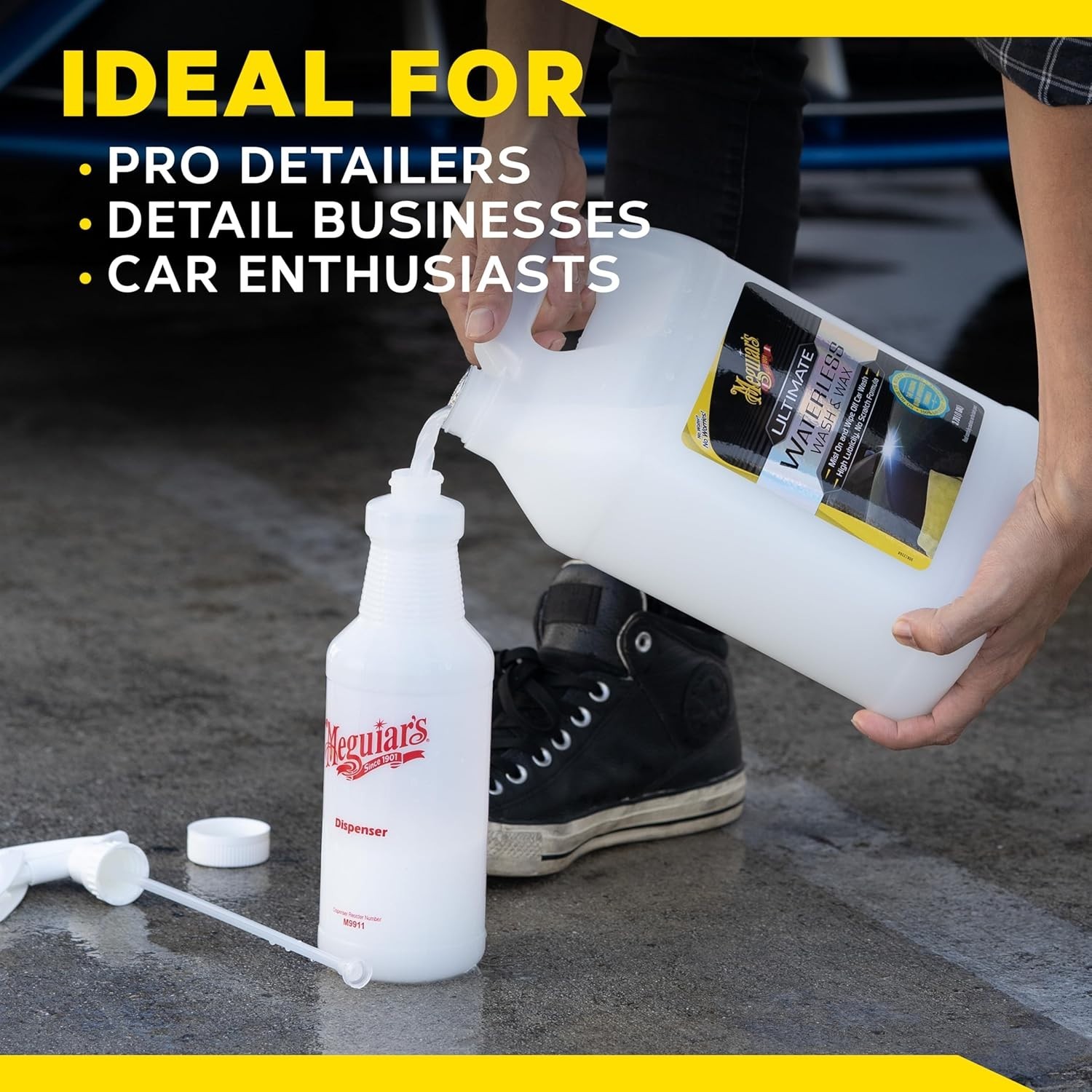 2-in-1 Waterless Car Wash & Wax – 128 Oz Eco-Friendly Formula for Instant Shine