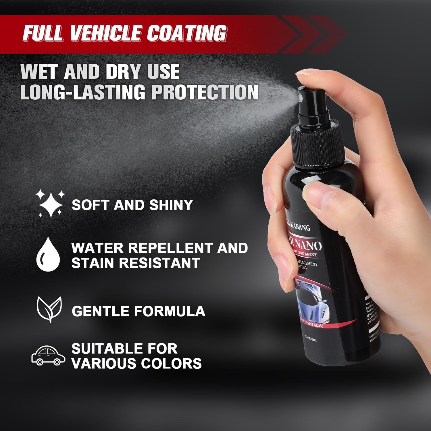 Instant Scratch Repair & Hydrophobic Coating – 2PCS Nurafix Car Nano Spray 240ml