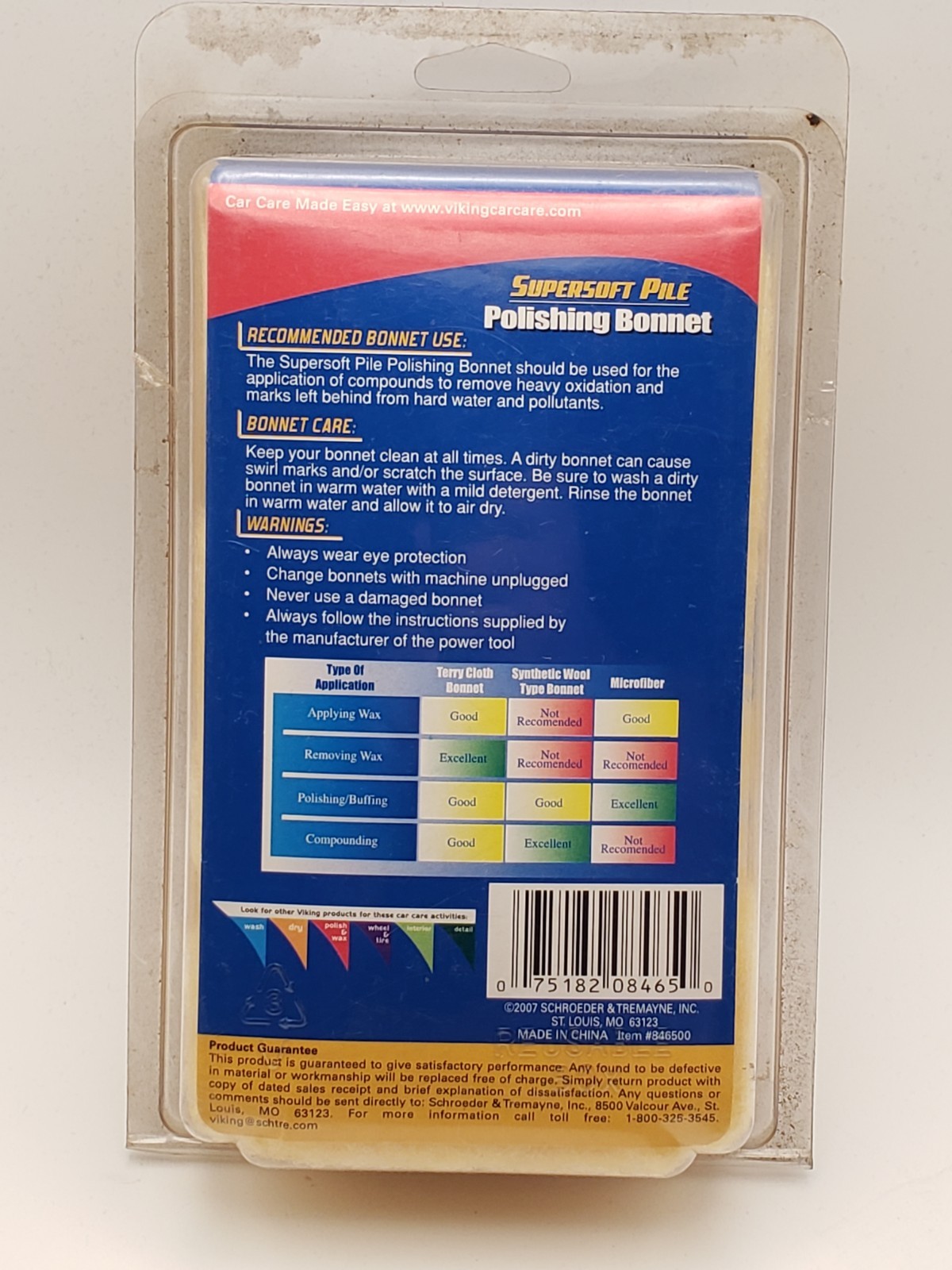 Viking Car Care 7-8″ Supersoft Pile Polishing Bonnet – 1 Pack