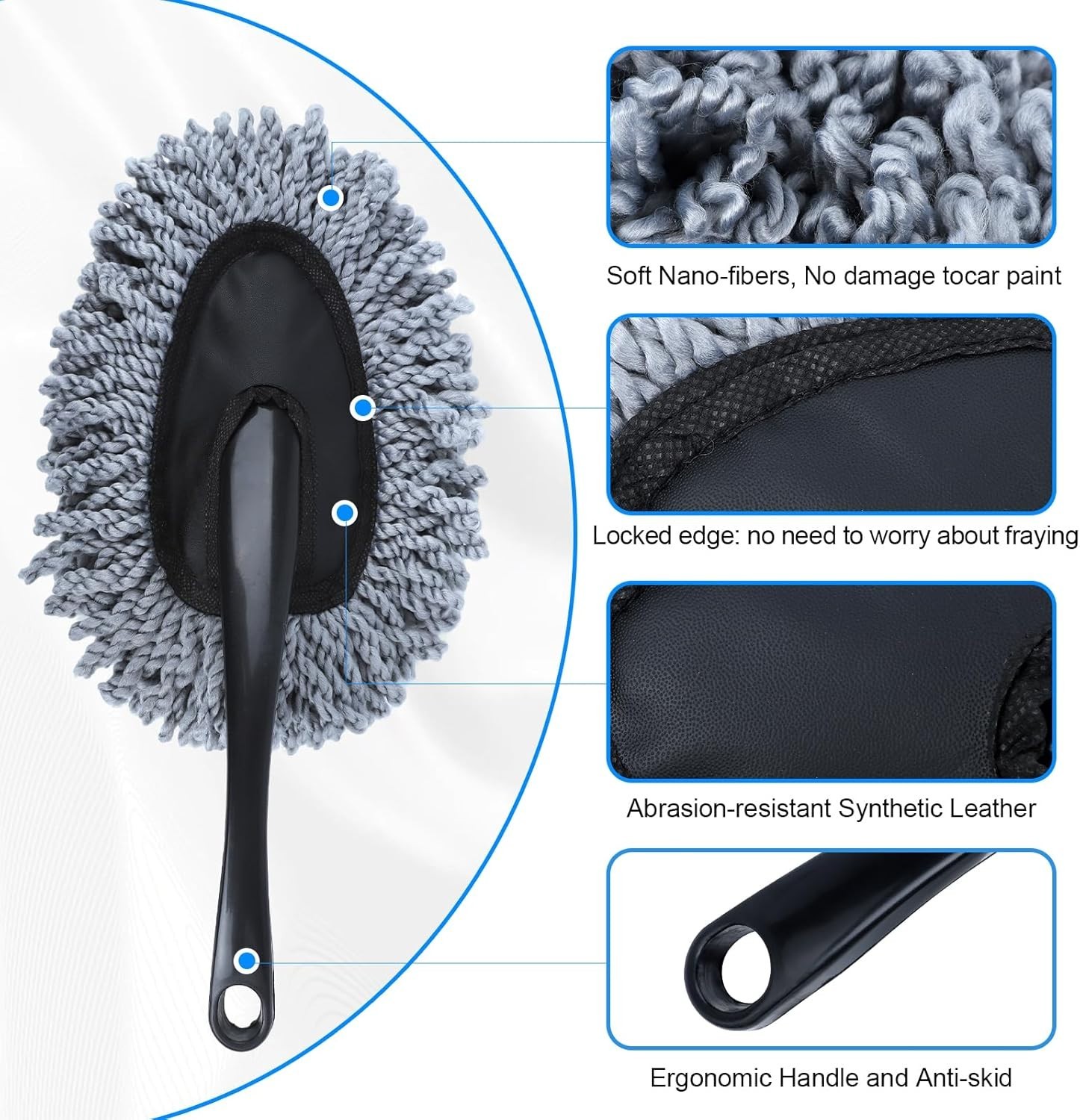 All-in-One 6 Pack Car Detailing Set: Fast Cleaning Brushes & Gel for Perfection