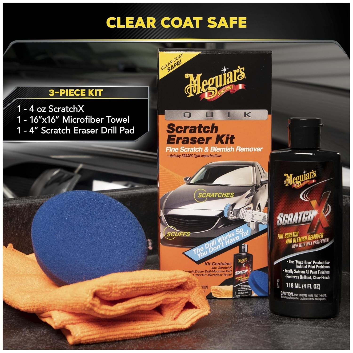 Quik Scratch Eraser Kit — Effortless Car Scratch Removal