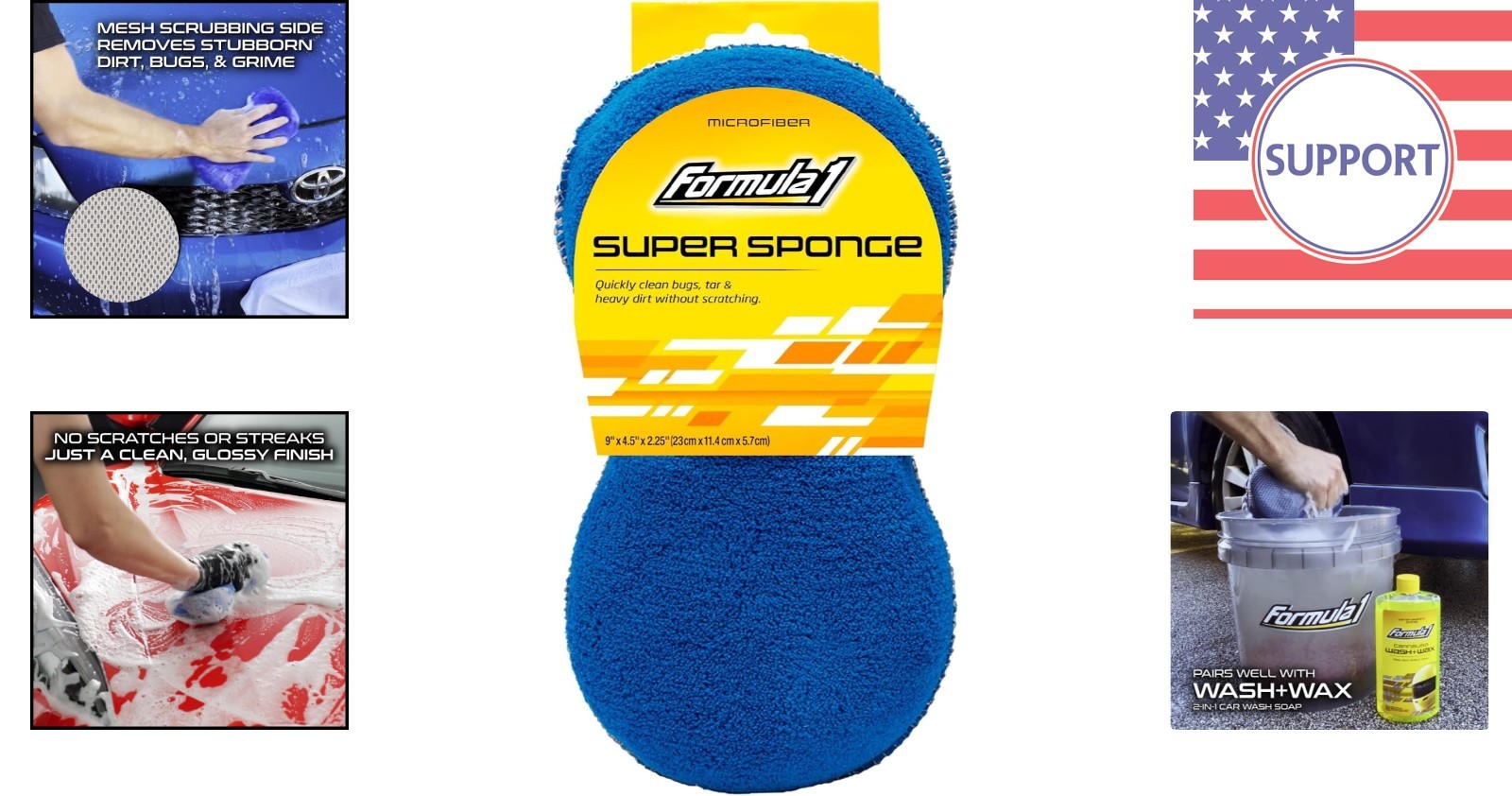 Two-Sided Microfiber Car Wash Sponge with Mesh Scrubber – Durable & Effective