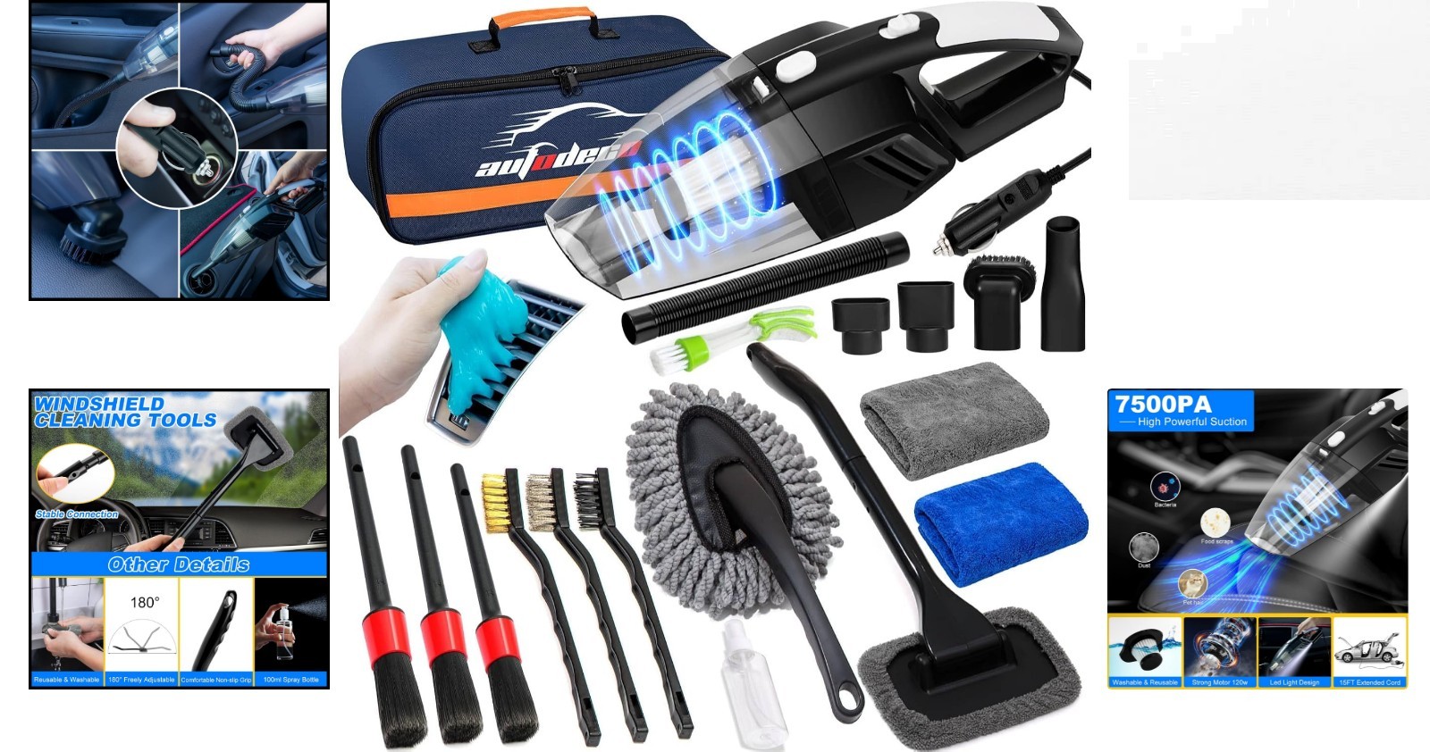 Ultimate 20-Pcs Car Care Kit with Handheld Vacuum & Essential Detailing Tools