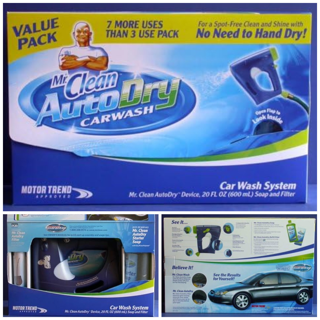 Mr Clean Auto Dry Carwash Spot Free Clean and Shine Pur Value Pack New Rare 2010