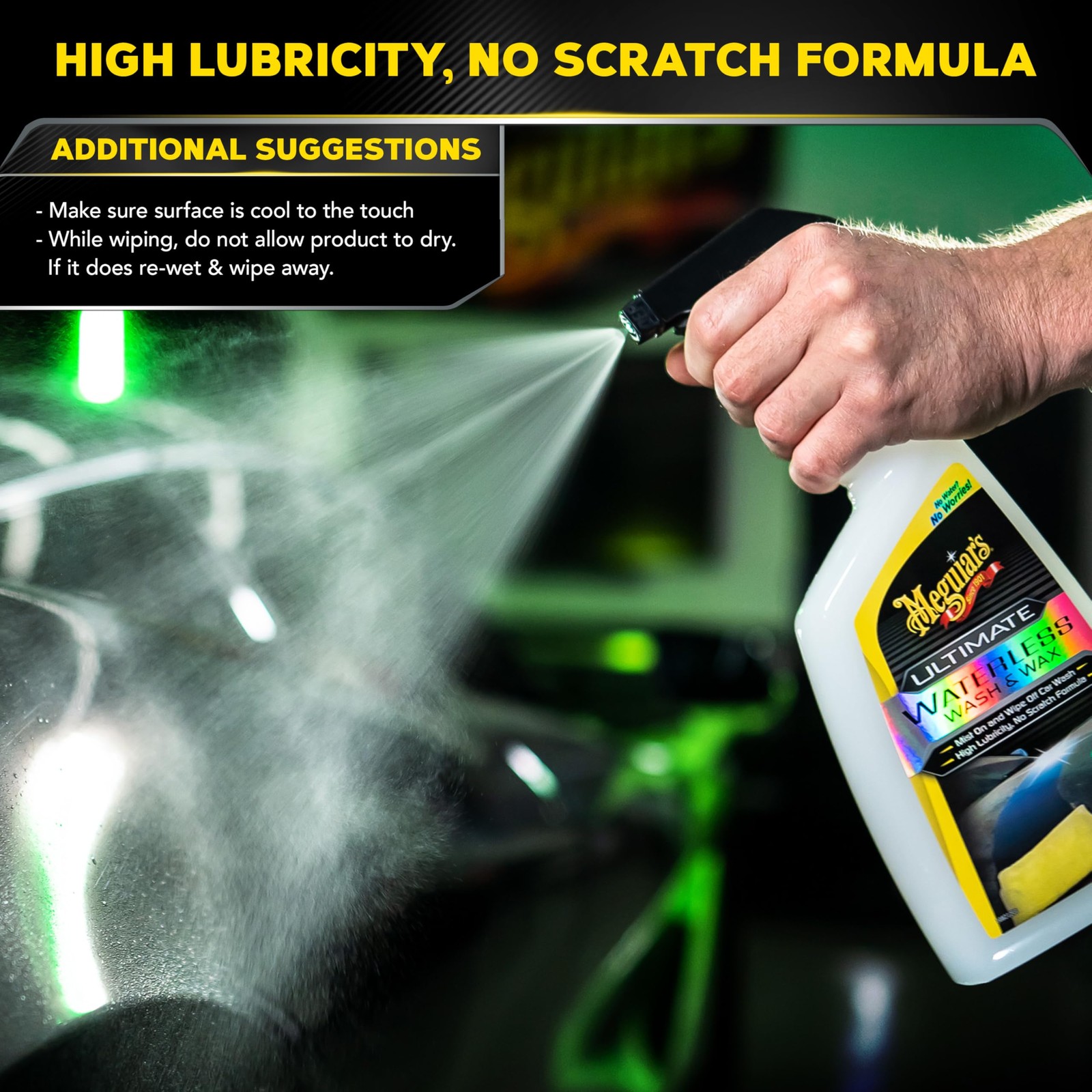 Meguiar’s Ultimate Waterless Wash & Wax, 2-in-1 Cleaner and Protection to, 26 Oz
