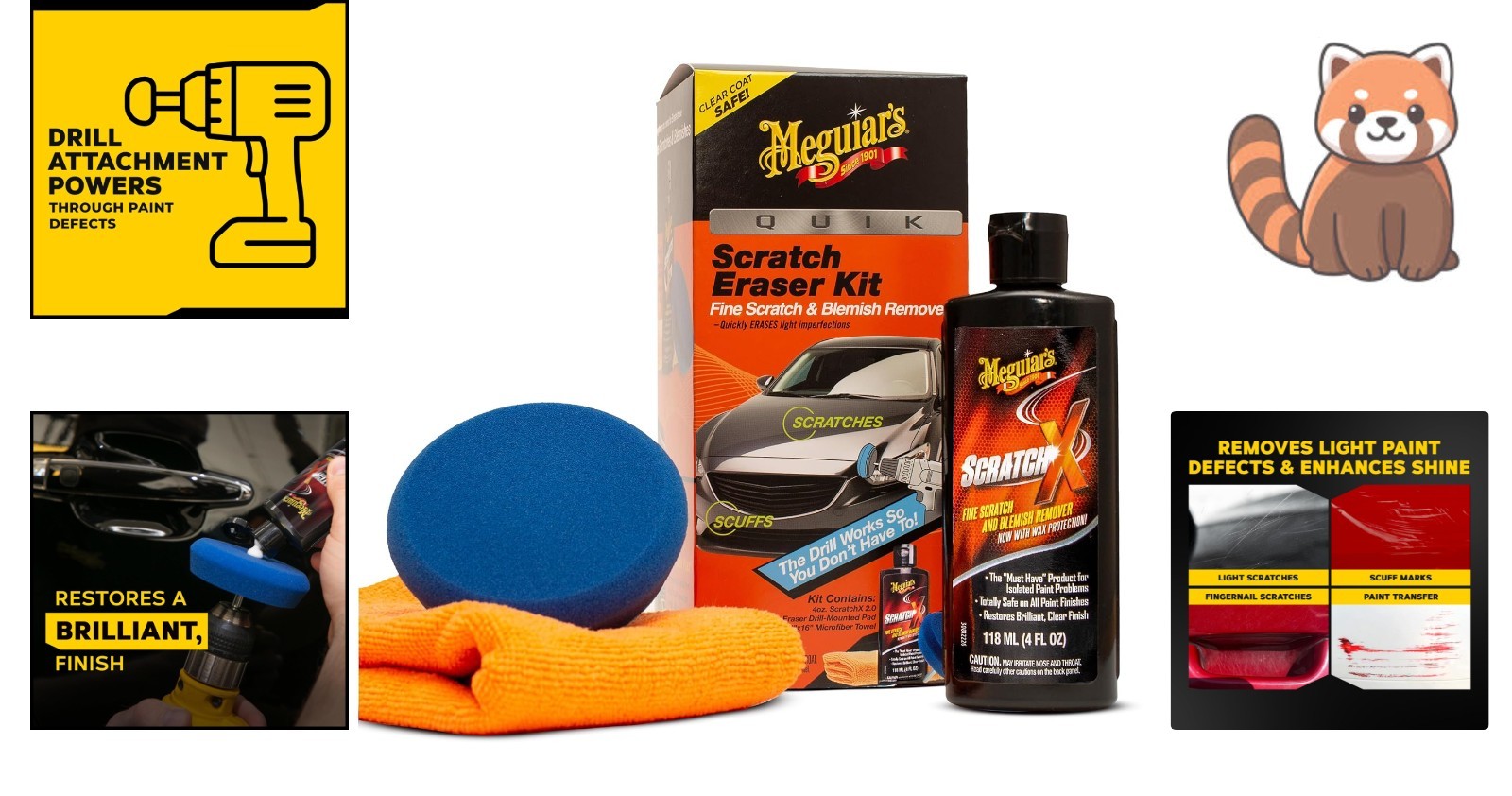 Quik Scratch Eraser Kit: Effortless Car Scratch Remover with Microfiber Towel