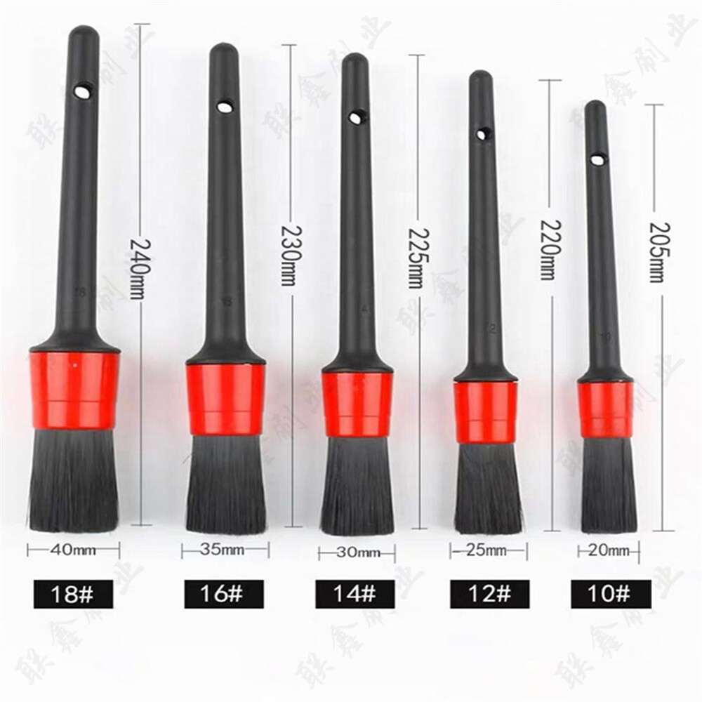 5x Car Pig Hair Cleaning Brush Kit For Interior Exterior Engine Air Conditioner